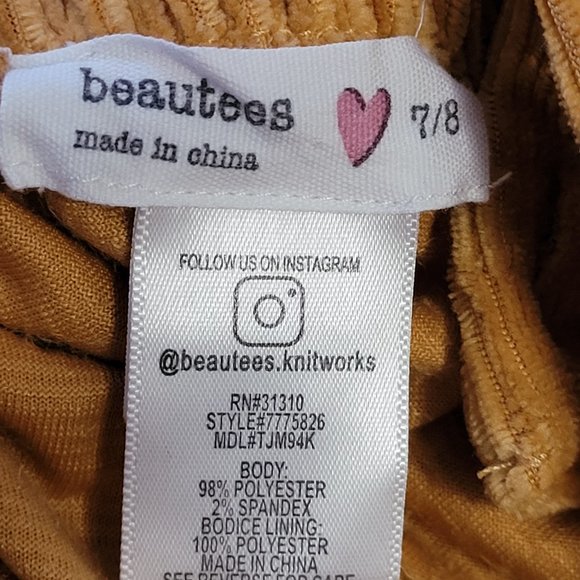 Beautees Girl Goldish Yellow Skirt Jumper and Matching Shirt- Size 7/8 - Picture 7 of 9